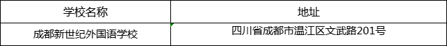 成都市成都新世紀外國語學校地址在哪里？