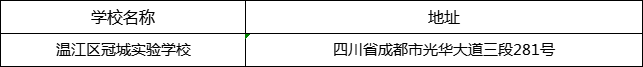 成都市溫江區(qū)冠城實驗學校地址在哪里？