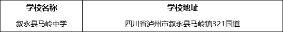 瀘州市敘永縣馬嶺中學(xué)學(xué)校地址在哪里？