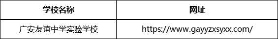 廣安市廣安友誼中學實驗學校網址是什么？