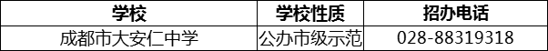 2024年成都市安仁中學(xué)招辦電話是多少？