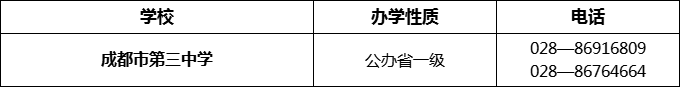 2024年成都市第三中學(xué)招辦電話是多少？