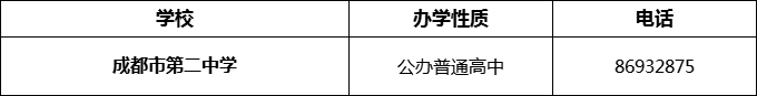 2024年成都市第二中學(xué)招辦電話是多少？