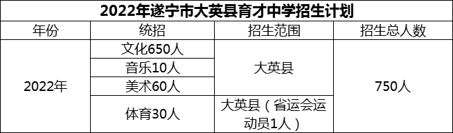 2024年遂寧市大英縣育才中學(xué)招生計劃是多少？