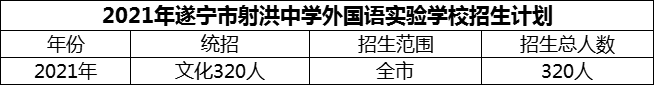 2024年遂寧市射洪中學外國語實驗學校招生計劃是多少？