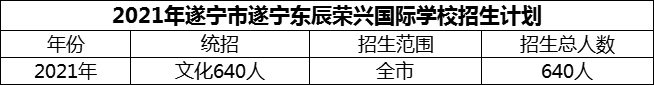 2024年遂寧市遂寧東辰榮興國(guó)際學(xué)校招生計(jì)劃是多少？