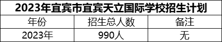 2024年宜賓市宜賓天立國(guó)際學(xué)校招生計(jì)劃是多少？