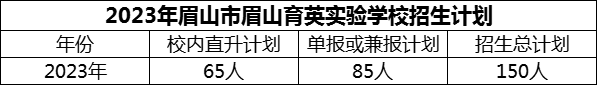 2024年眉山市眉山育英實(shí)驗(yàn)學(xué)校招生計劃是多少？