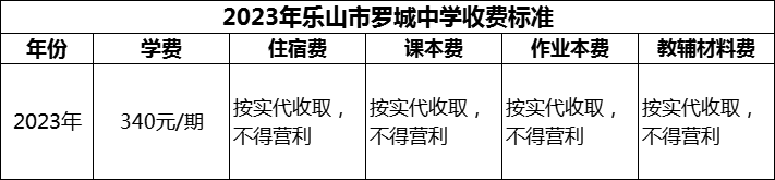 2024年樂山市羅城中學(xué)學(xué)費多少錢？