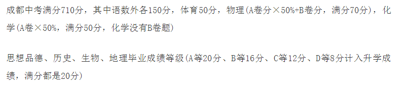 2020年成都中考總分多少？中考滿分是多少？