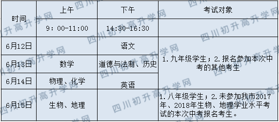 2020年廣安中考時間是多久，會改變嗎？