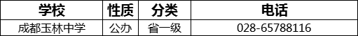 成都市成都玉林中學2022年招辦電話是多少？